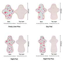 Load image into Gallery viewer, 3-piece Organic Cotton Cloth Menstrual Pads(4 Size Optional)