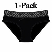 Load image into Gallery viewer, Mid Rise Lace Period Brief | ≈4 Regular Tampons | OEKO-TEX Certified | Free Wet Bag & Laundry Bag