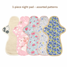 Load image into Gallery viewer, 1-piece Luckypads organic cotton cloth menstrual pads, Night Pads with assorted patterns
