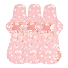 Load image into Gallery viewer, 3-piece Luckypads organic cotton reusable menstrual pads, Super Night Pads Plus