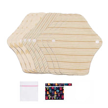 Load image into Gallery viewer, 9-piece LUCKYPADS Organic Cotton Reusable Panty Liners Without Waterproof Layer in Mix Patterns – 7 Inch
