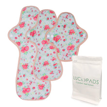 Load image into Gallery viewer, LUCKYPADS Organic Cotton Reusable Period Pads Starter Set in Red Floral