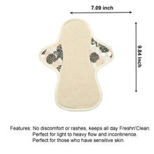Load image into Gallery viewer, LUCKYPADS Organic Cotton Pocket Style Day Cloth Menstrual Pads Size Guide – 9.84 Inch