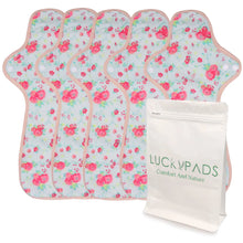 Load image into Gallery viewer, 5-piece 13.78" Organic Cotton Reusable Menstrual Pads(5 Patterns Optional)
