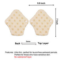 Load image into Gallery viewer, LUCKYPADS Organic Cotton Reusable Panty Liners Without Waterproof Layer Size Guide in Beige Teddy – 7 Inch