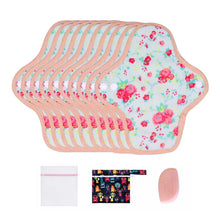 Load image into Gallery viewer, 9-Piece Organic Cotton Reusable Pantyliners(FREE Laundry Bag+Wet Bag+Stain-Removal Soap)