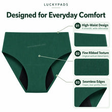 Load image into Gallery viewer, High Waisted Seamless Period Brief | ≈5 Regular Tampons | OEKO-TEX Certified | Free Wet Bag & Laundry Bag