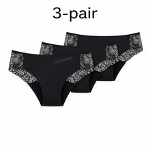 Load image into Gallery viewer, 3-pair luckypads best lace period underwear, Black
