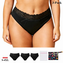 Load image into Gallery viewer, Lace Period Brief | ≈4 Regular Tampons | OEKO-TEX Certified | Free Wet Bag & Laundry Bag