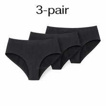 Load image into Gallery viewer, 3-pair luckypads ladies washable incontinence briefs,Black