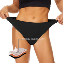 Load image into Gallery viewer, Front View of luckypads ladies washable incontinence briefs,Black