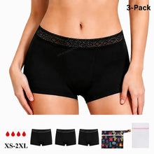 Load image into Gallery viewer, High Waisted Lace Period Boxer | ≈4 Regular Tampons | OEKO-TEX Certified | Free Wet Bag & Laundry Bag