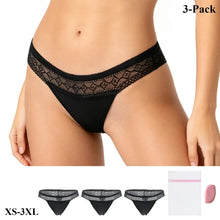 Load image into Gallery viewer, Front View of luckypads period thong underwear, Black