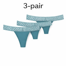 Load image into Gallery viewer, 3-Pair Absorbent Period and Bladder Leak Underwear - Thong - Light Flow