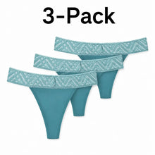 Load image into Gallery viewer, 3-Pack Lace Period Thong–OEKO-TEX Certified(FREE Stain-Removal Soap & Laundry Bag)