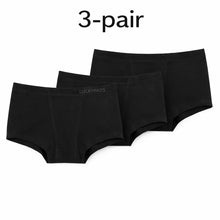 Load image into Gallery viewer, 3-pair luckypads teen period underwear, Black