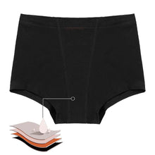 Load image into Gallery viewer, Front View of luckypads teen period underwear, Black