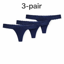 Load image into Gallery viewer, 3-pair luckypads thong period underwear, Navy Blue