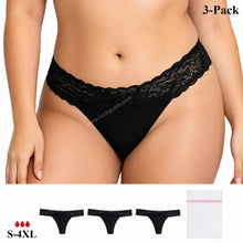 Load image into Gallery viewer, Lace Period Thong | ≈2-3 Regular Tampons | OEKO-TEX Certified | Free Wet Bag & Laundry Bag