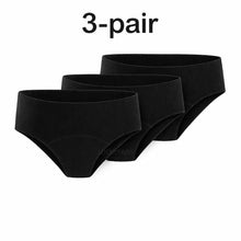 Load image into Gallery viewer, 3-pair luckypads women period underwear, Black