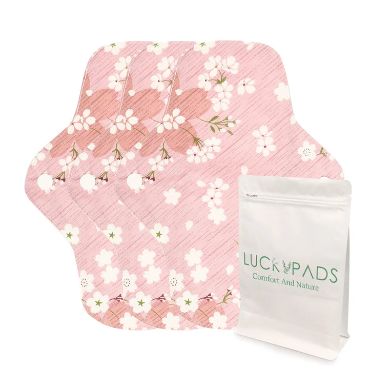 3-piece Organic Cotton Cloth Menstrual Pads(5 Size Optional)