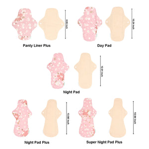 3-piece Organic Cotton Cloth Menstrual Pads(5 Size Optional)