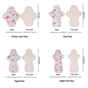 3-piece Organic Cotton Cloth Menstrual Pads(4 Size Optional)