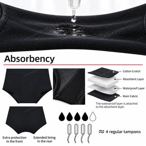 High Rise Period Boxer | ≈4 Regular Tampons | OEKO-TEX Certified | Free Wet Bag & Laundry Bag