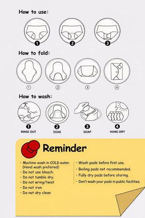 Luckypads organic cotton reusable menstrual pads instructions