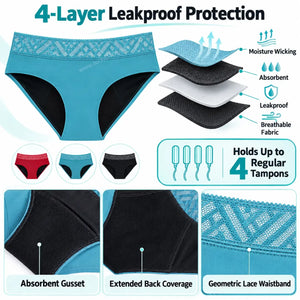 Mid Rise Lace Period Brief | ≈4 Regular Tampons | OEKO-TEX Certified | Free Wet Bag & Laundry Bag
