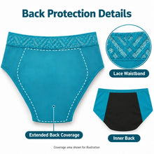 Load image into Gallery viewer, Mid Rise Lace Period Brief | ≈4 Regular Tampons | OEKO-TEX Certified | Free Wet Bag &amp; Laundry Bag
