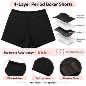 Boyshort Period Swimwear | ≈3 Regular Tampons | OEKO-TEX Certified | Free Wet Bag & Laundry Bag