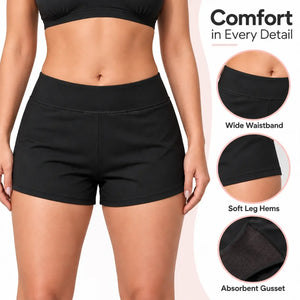 Boyshort Period Swimwear | ≈3 Regular Tampons | OEKO-TEX Certified | Free Wet Bag & Laundry Bag