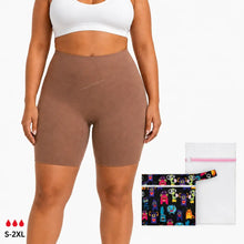 Load image into Gallery viewer, High Waisted Boyshort Yoga Period Underwear | ≈3 Regular Tampons | OEKO-TEX Certified | Free Wet Bag &amp; Laundry Bag
