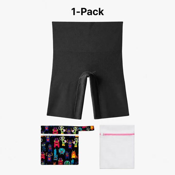 High Waisted Boyshort Yoga Period Underwear | ≈3 Regular Tampons | OEKO-TEX Certified | Free Wet Bag & Laundry Bag