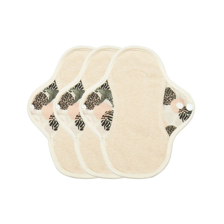 3-piece Luckypads organic cotton cloth menstrual pads, Panty Liners Plus
