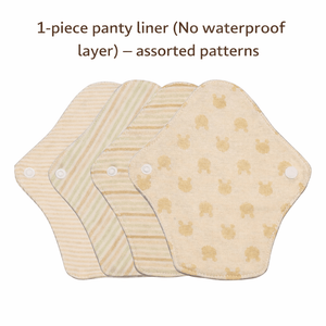 1-piece Luckypads organic cotton cloth menstrual pads, Panty Liner(no waterproof layer) with assorted patterns