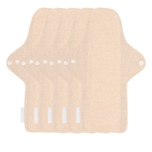 5-piece Luckypads organic cotton cloth pads, Day Pads Plus