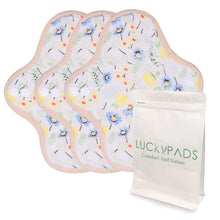 Load image into Gallery viewer, 3-piece LUCKYPADS Organic Cotton Mini Cloth Menstrual Pads in Yellow Floral – 7.87 Inch
