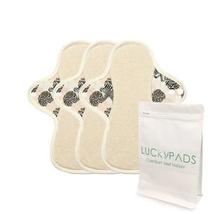 3-piece LUCKYPADS Organic Cotton Pocket Style Day Cloth Menstrual Pads – 9.84 Inch