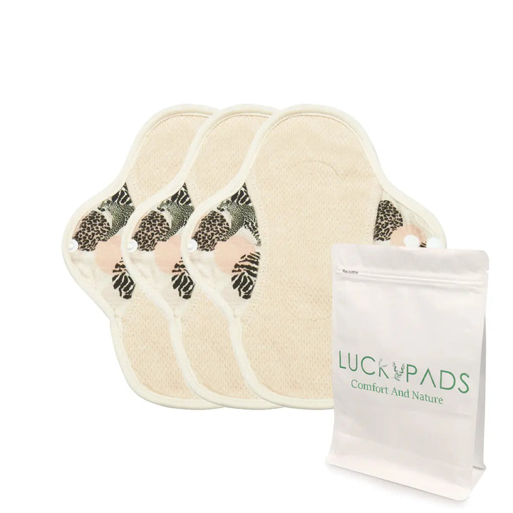 3-piece LUCKYPADS Organic Cotton Pocket Style Mini Cloth Menstrual Pads– 7.87 Inch