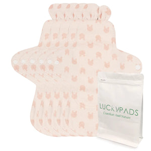 5-piece 9.8" Organic Cotton Reusable Menstrual Pads(8 Patterns Optional)