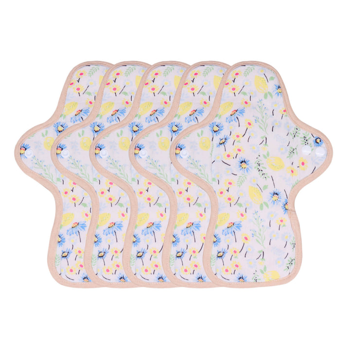 5-piece Luckypads organic cotton reusable menstrual pads, Day Pads