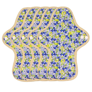 5-piece Luckypads organic cotton reusable menstrual pads, Day Pads