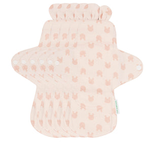 5-piece Luckypads organic cotton reusable menstrual pads, Day Pads