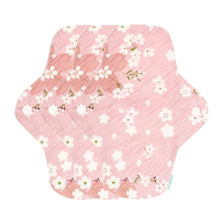 3-piece Luckypads organic cotton reusable menstrual pads, Panty Liners Plus