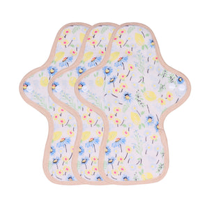3-piece Luckypads organic cotton reusable menstrual pads, Day Pads