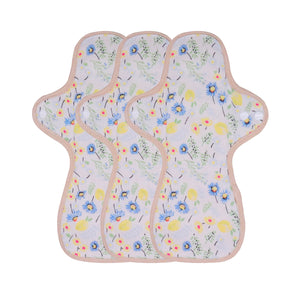 3-piece Luckypads organic cotton reusable menstrual pads, Night Pads
