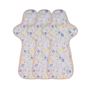 3-piece Luckypads organic cotton reusable menstrual pads, Night Pads Plus