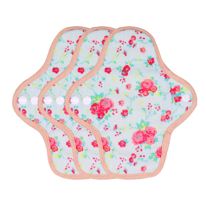 3-piece Luckypads organic cotton reusable menstrual pads, Panty Liners Plus